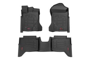 Ford Ranger Floor Mats - Front + Rear - Rough Country - Sure-Fit - '24-'25